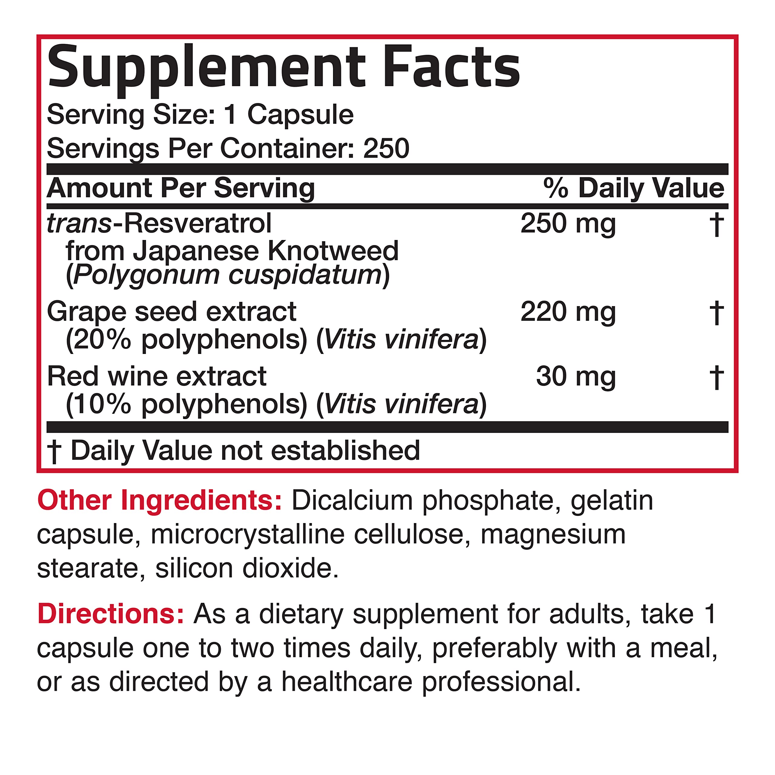 Bronson Resveratrol Complex 500 MG capsules in a hand