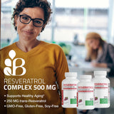 Bronson Resveratrol Complex 500 MG supplement bottle side view