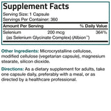 Bronson Selenium 200 MCG supplement bottle with a green plant background