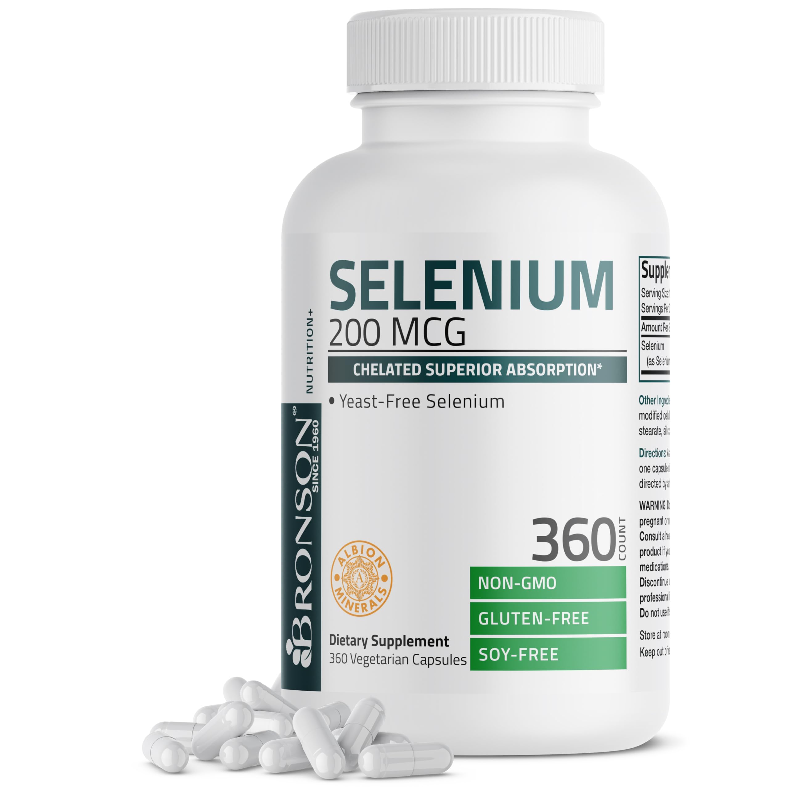 Bronson Selenium 200 MCG supplement front view with packaging