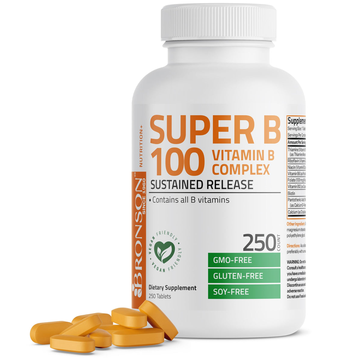 Bronson Super B 100 Vitamin B-Complex front view of packaging