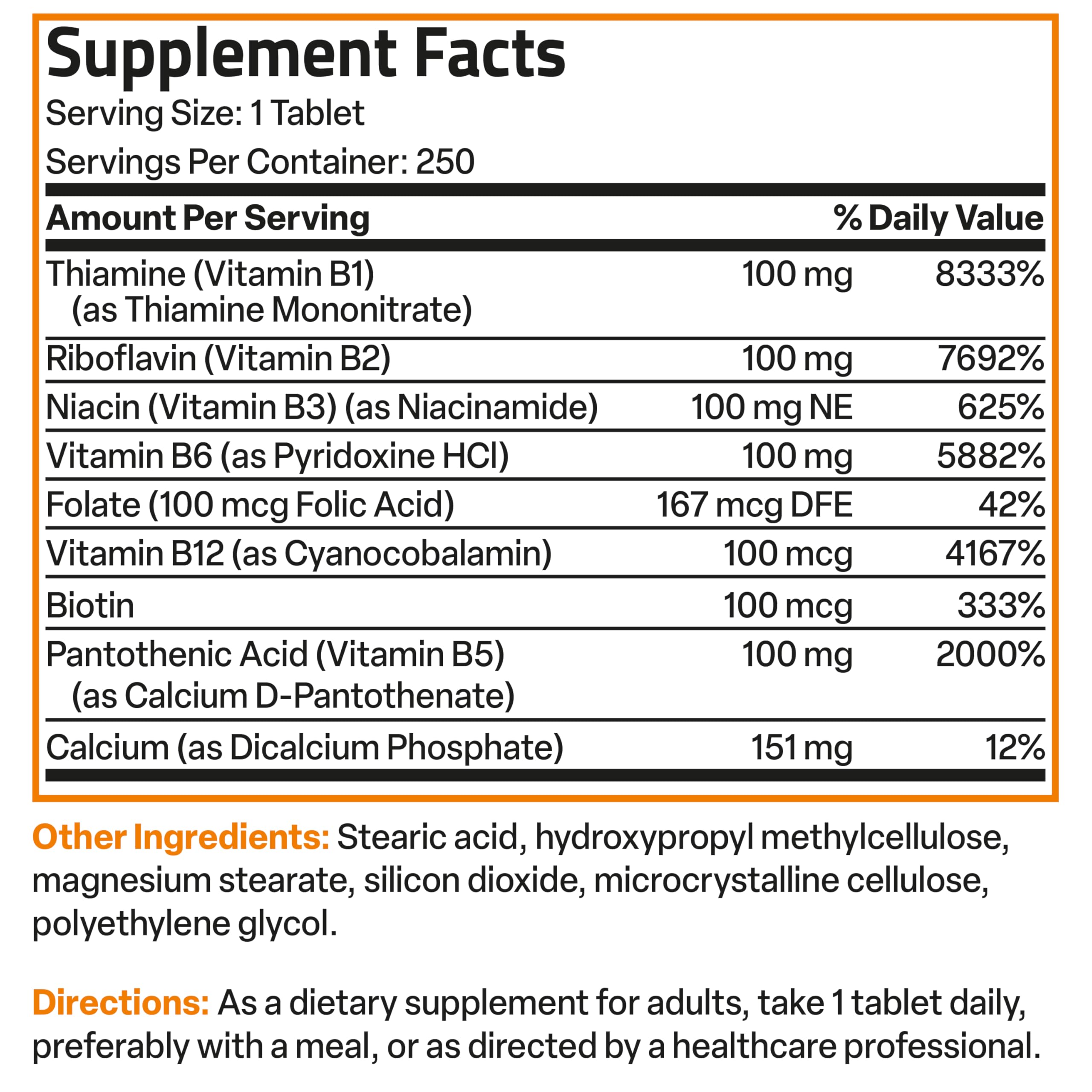 Bronson Super B 100 Vitamin B-Complex tablet in hand