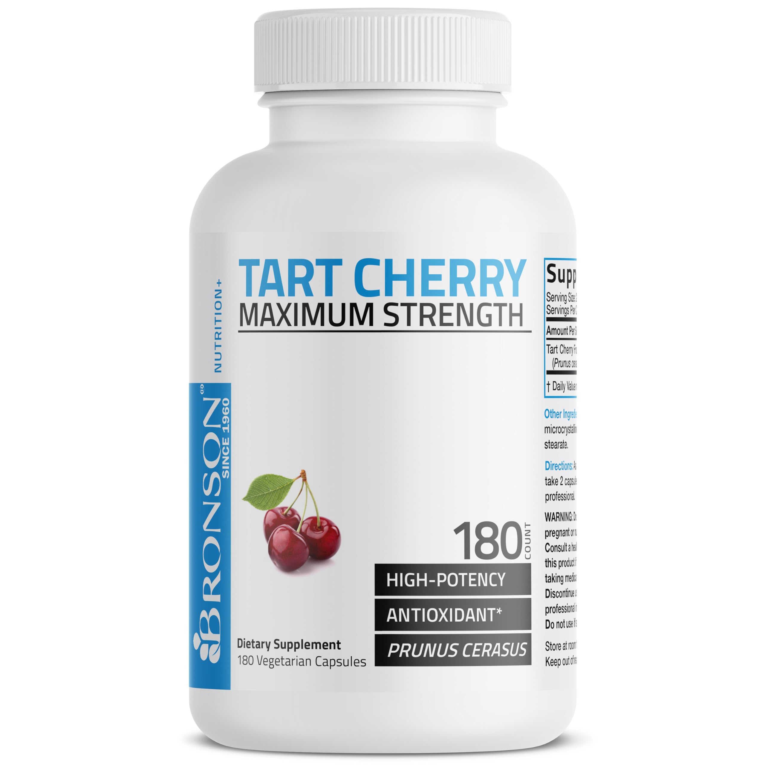 Bronson Tart Cherry Fruit Extract 159g back view with ingredients