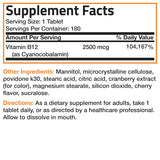 Bronson Vitamin B-12 Sublingual Supplement 1000mcg lifestyle scene with a glass of water