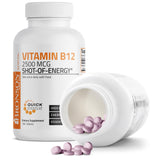 Bronson Vitamin B-12 Sublingual Supplement 1000mcg packaging on a wooden table
