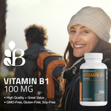 Bronson Vitamin B1 100MG vegetarian tablet close-up