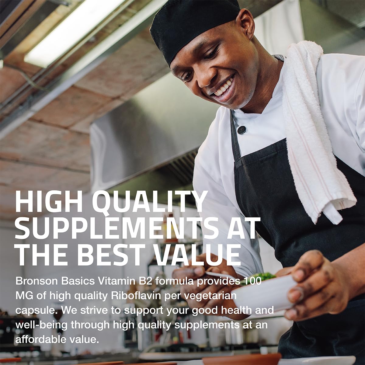 Bronson Vitamin B2 Riboflavin vegetarian capsules close-up