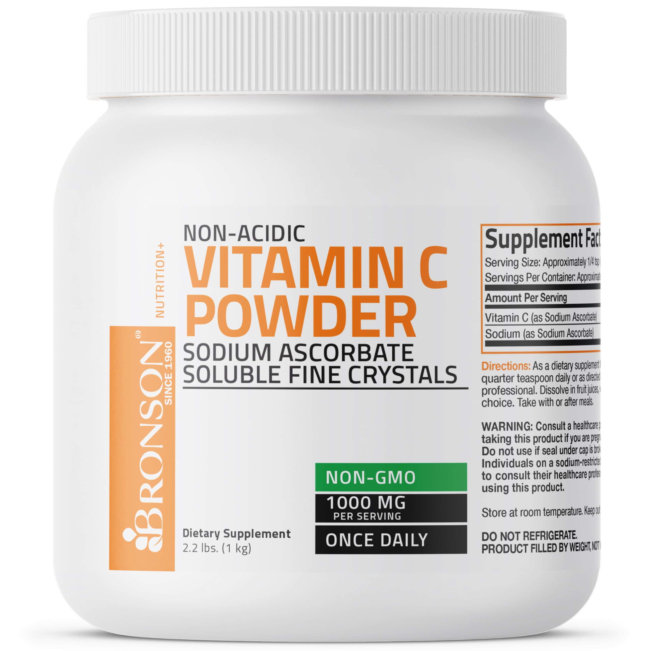 Bronson Vitamin C powder nutritional information