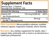 Bronson Vitamin D3 & K2 Capsules in a wellness setting