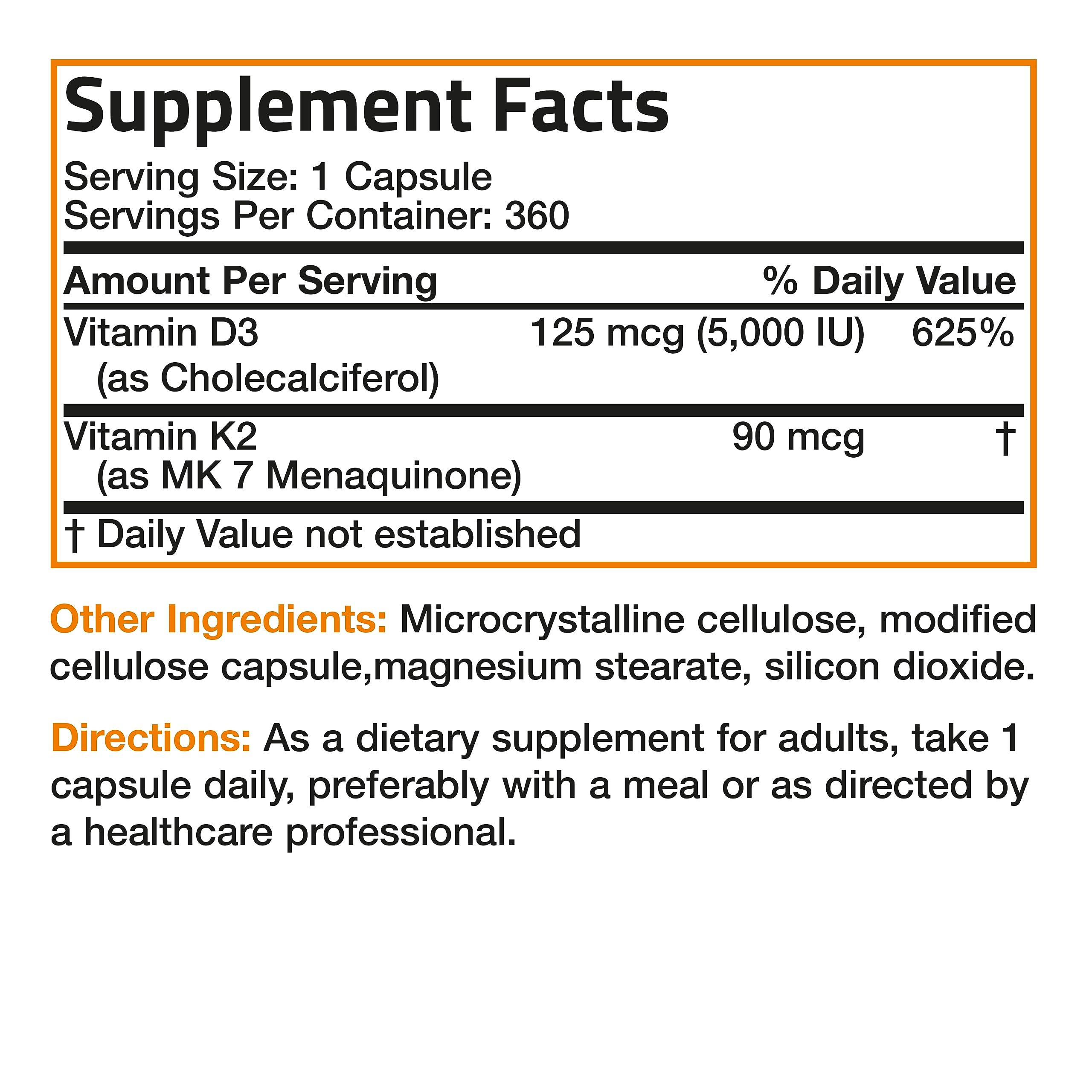 Bronson Vitamin D3 & K2 Combination Capsules close-up of capsules