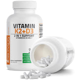 Bronson Vitamin D3 & K2 Combination Capsules with measuring spoon