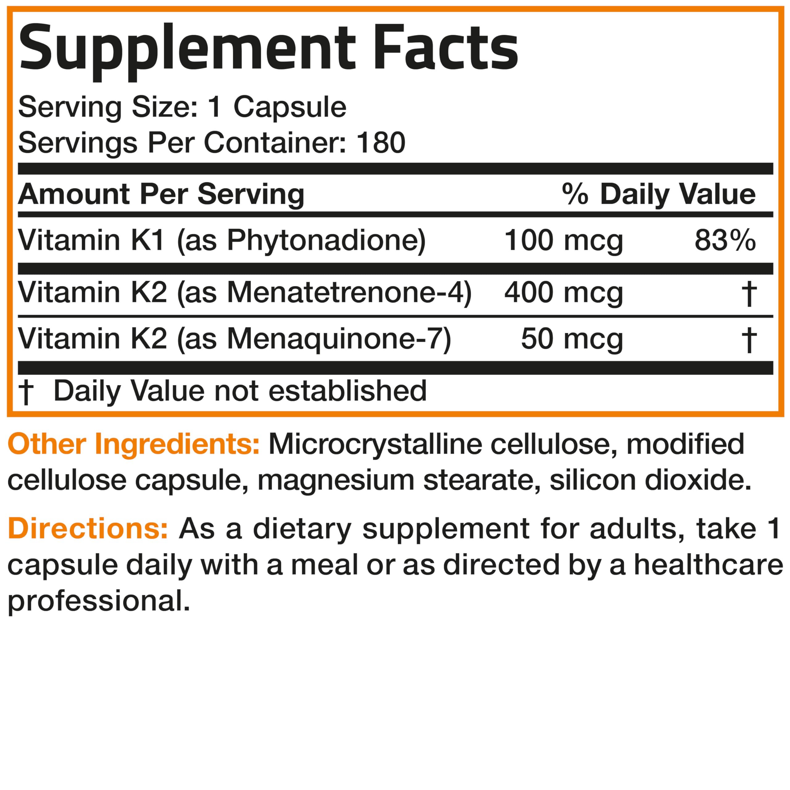 Bronson Vitamin K Triple Play with a measuring spoon