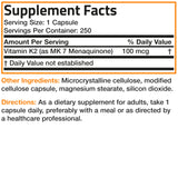 Bronson Vitamin K2 MK-7 Multivitamin 90 Capsules packaging details