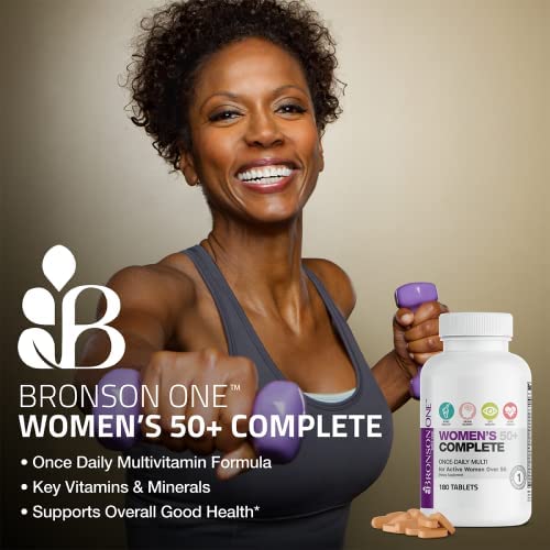 Bronson Women's 50+ Complete Multivitamin tablets on a white background