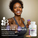 Bronson Women's 50+ Complete Multivitamin tablets on a white background