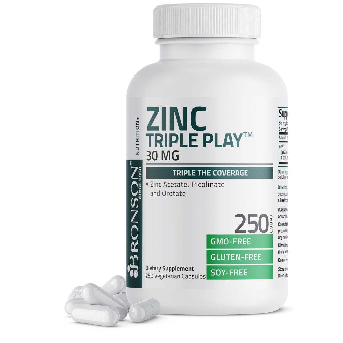 Bronson Zinc Triple Play 90 Capsules front view