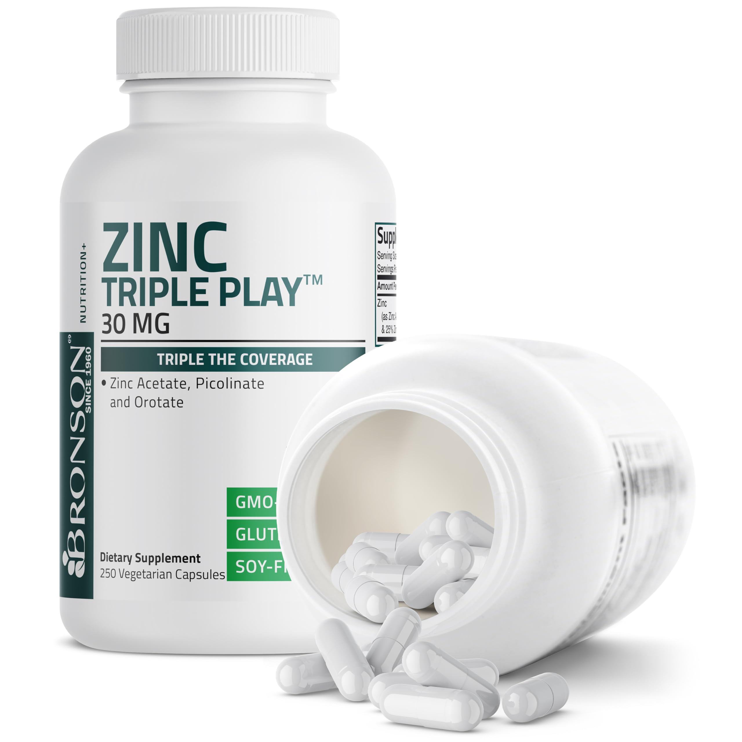 Bronson Zinc Triple Play 90 Capsules ingredients list