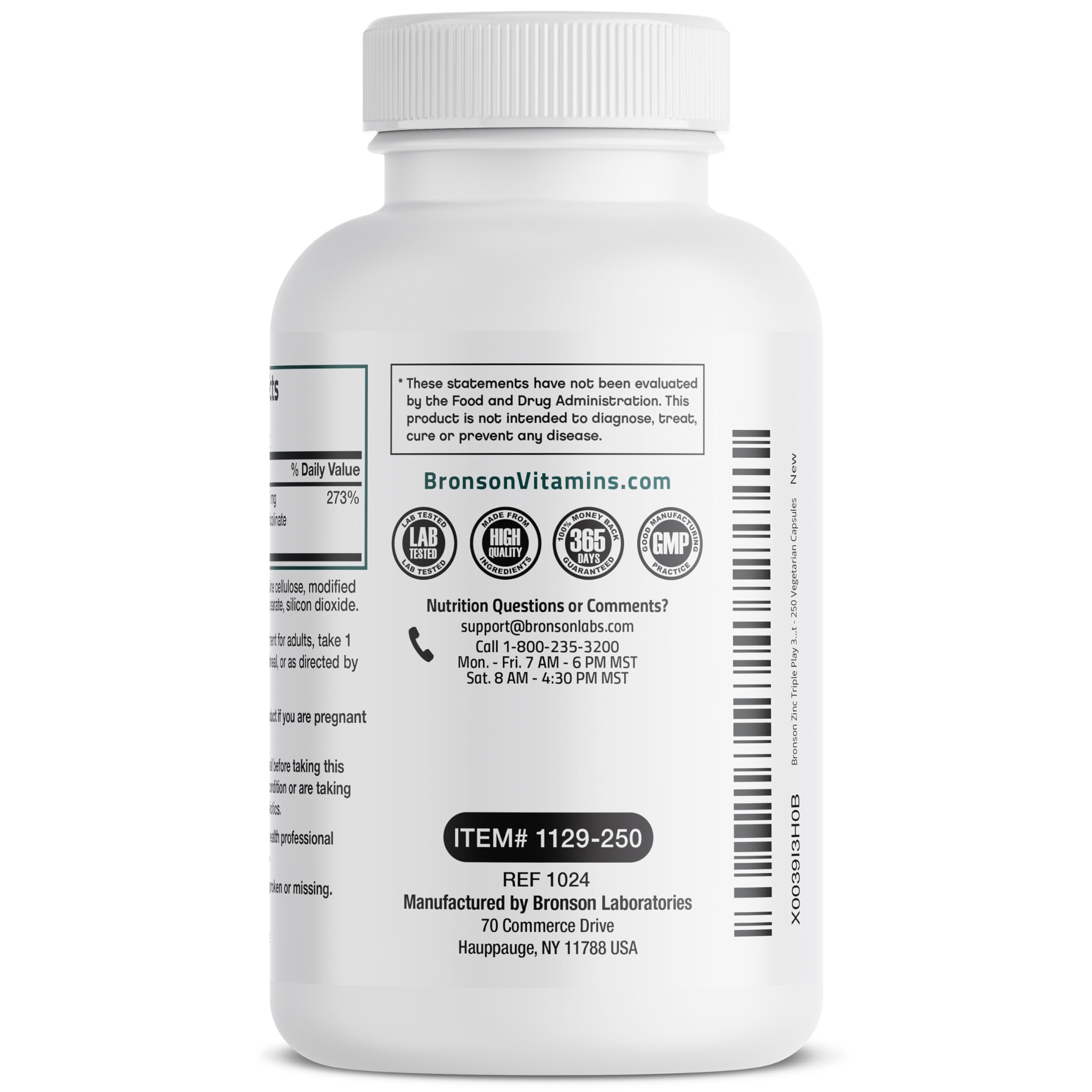 Bronson Zinc Triple Play 90 Capsules on a wooden table