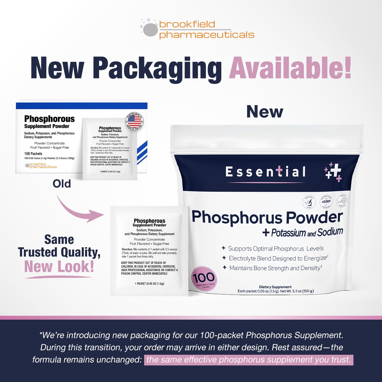 Brookfield Pharmaceuticals Phosphorus Powder Supplement box side view