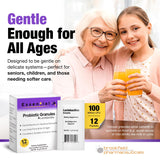 Brookfield Pharmaceuticals Probiotic Powder Packets on a kitchen counter