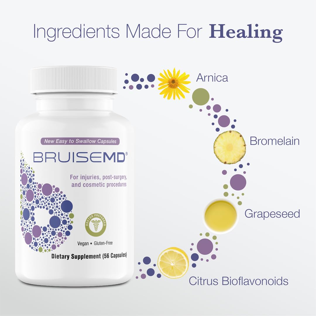 BruiseMD Bromelain Supplement bottle side view