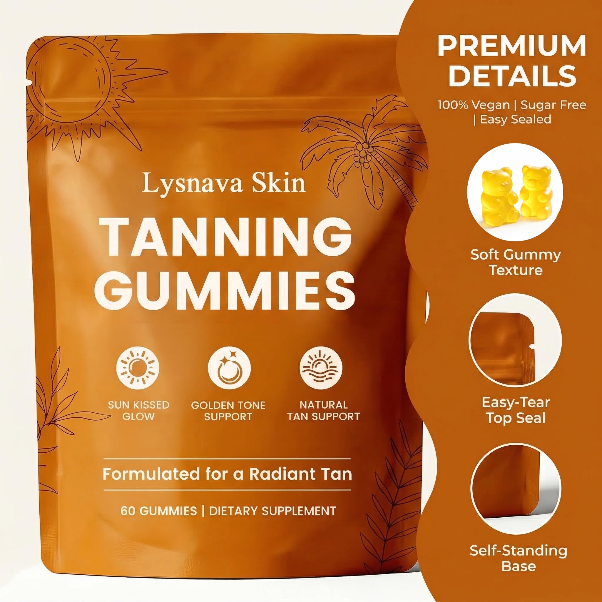Bruiseweed Skin Tanning Gummies side view showing gummy texture