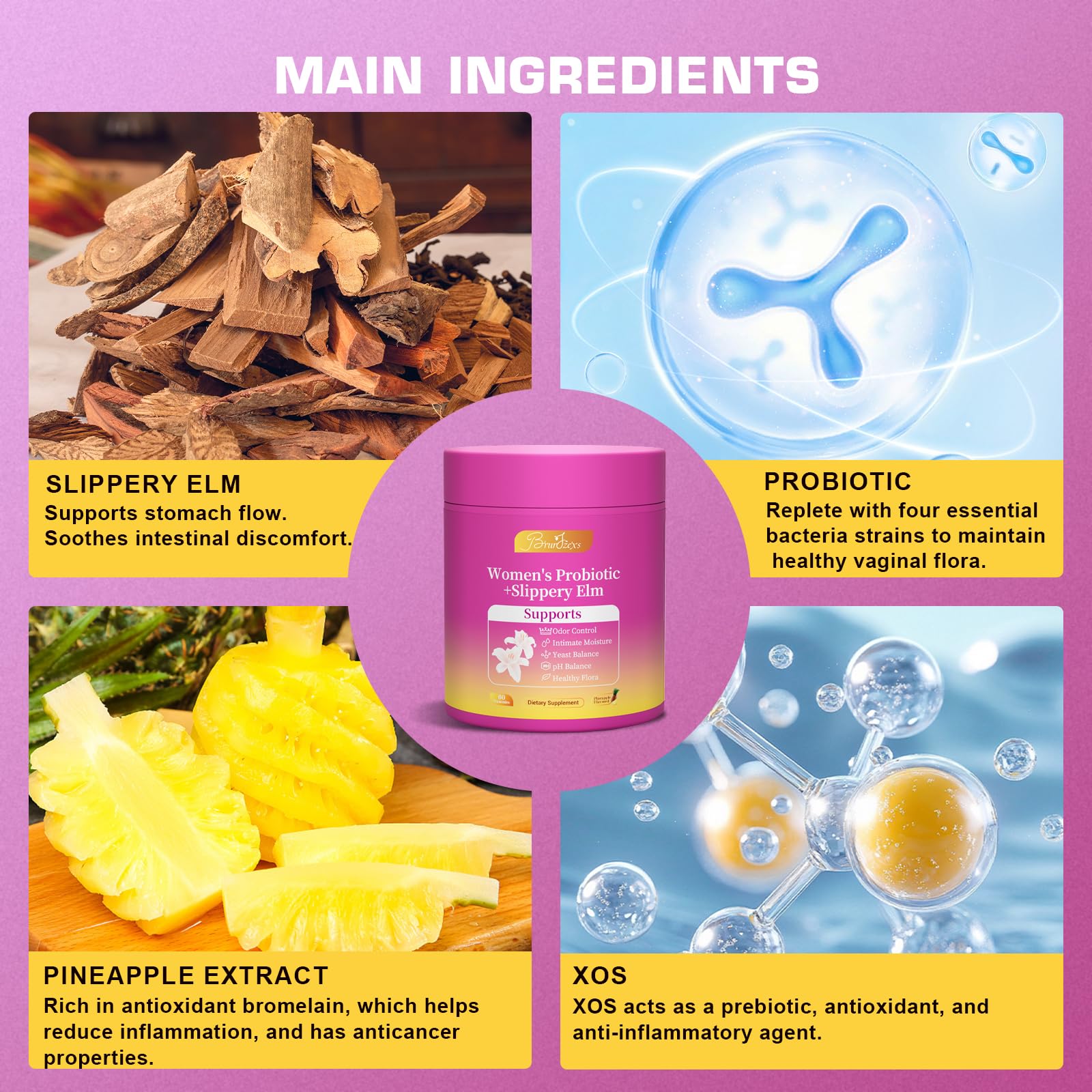 Brurtzexs Pineapple Flavour Women's Wellness Gummies close-up