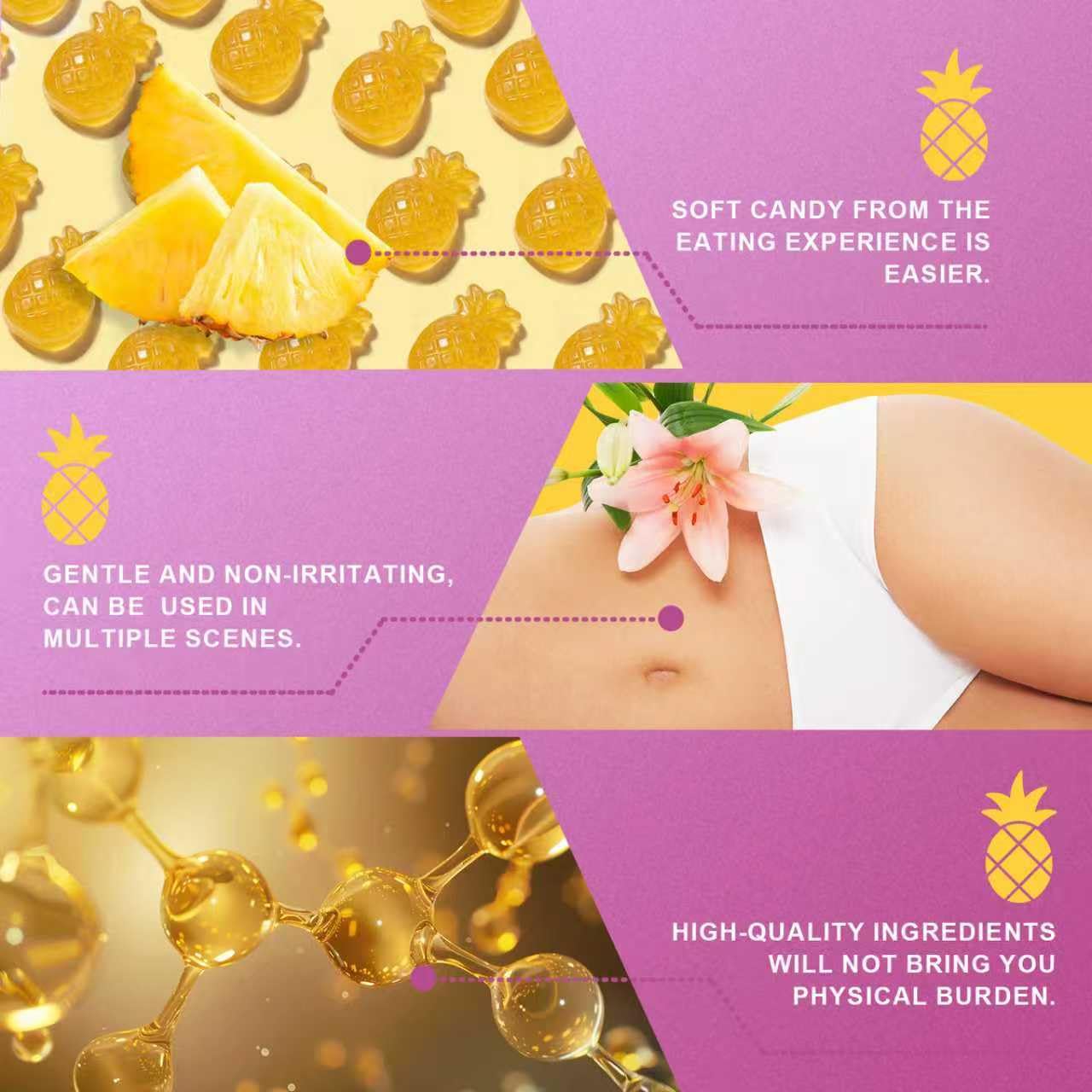 Brurtzexs Pineapple Flavour Women's Wellness Gummies in hand