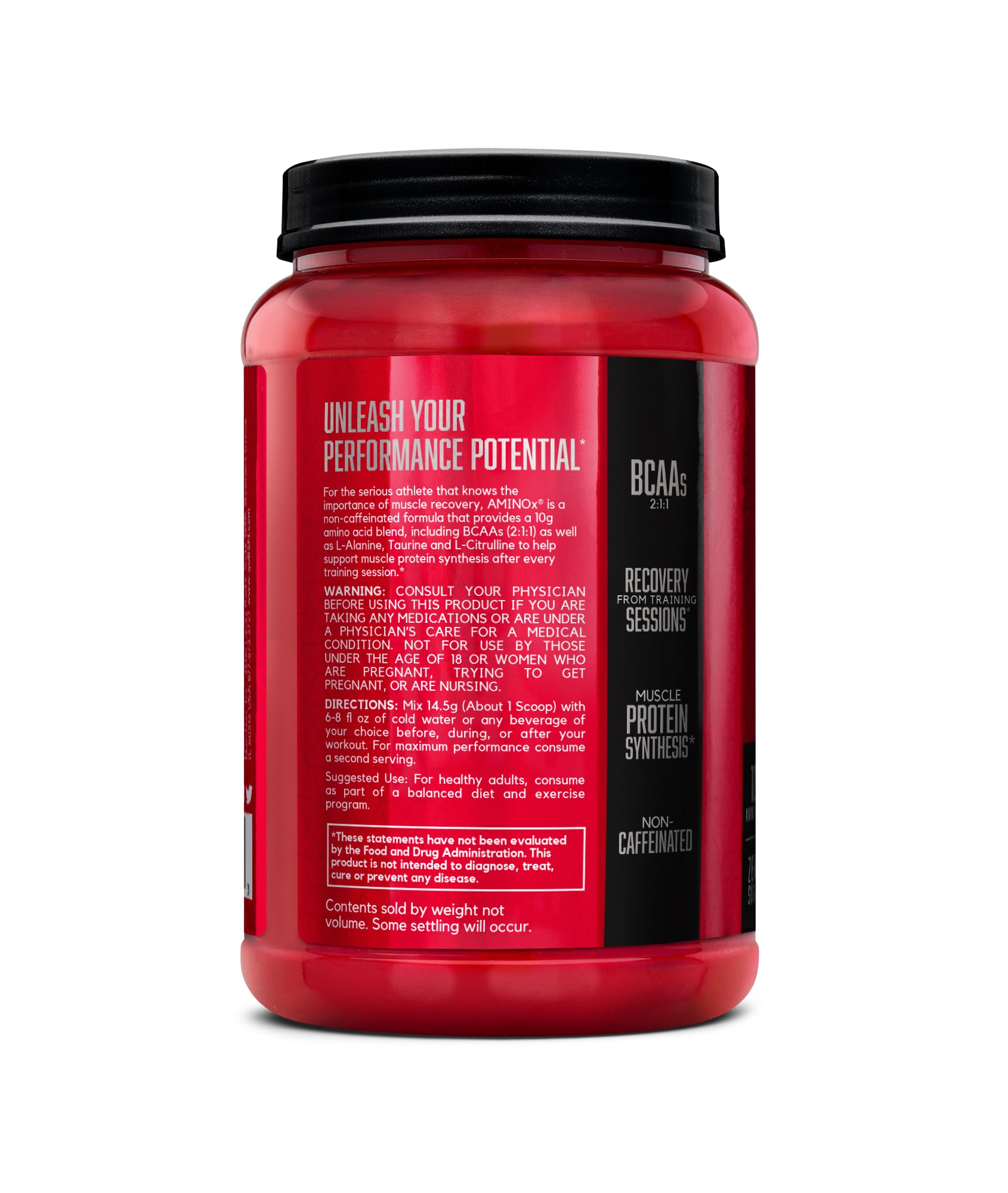 BSN AMINOx BCAA Powder 1015g with workout gear