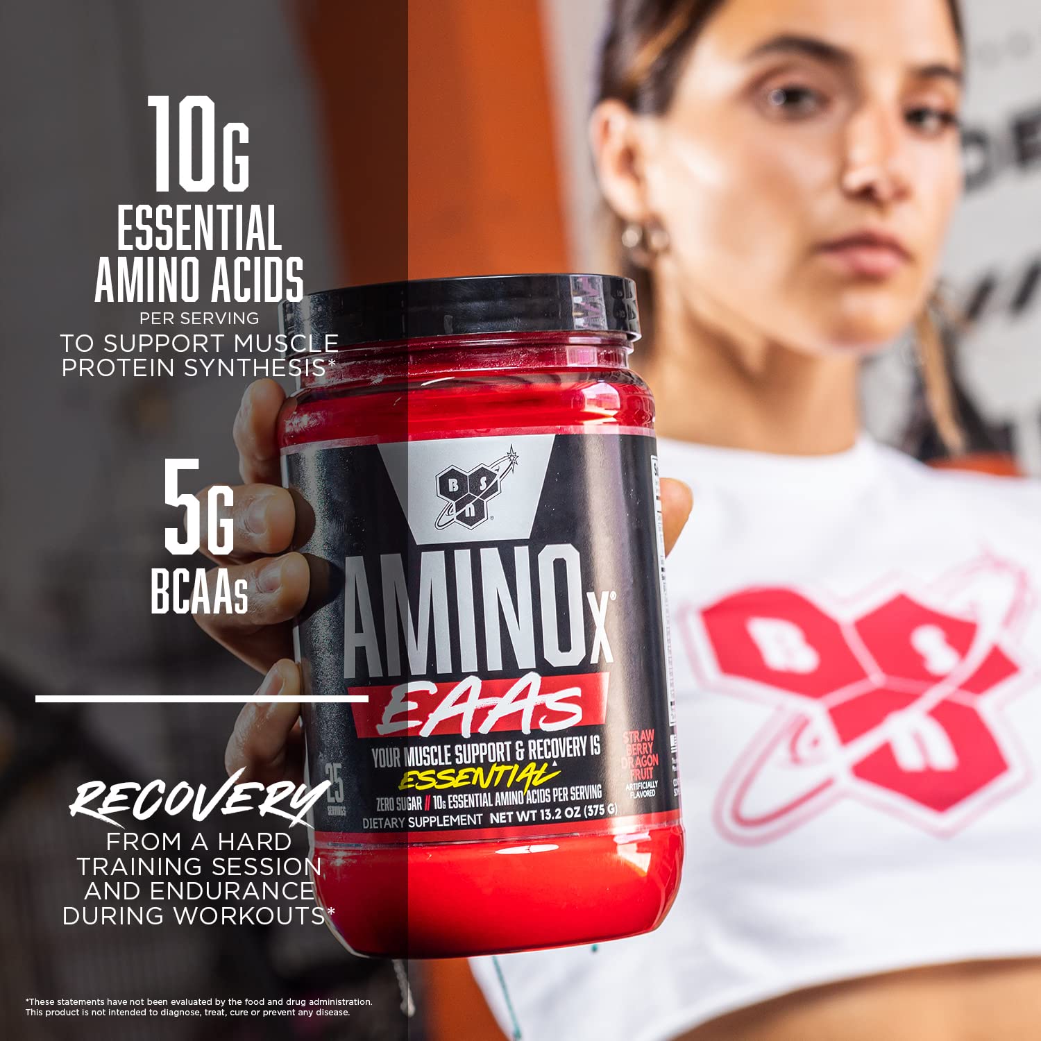 BSN AMINOx EAAs 375g in a scoop for serving size