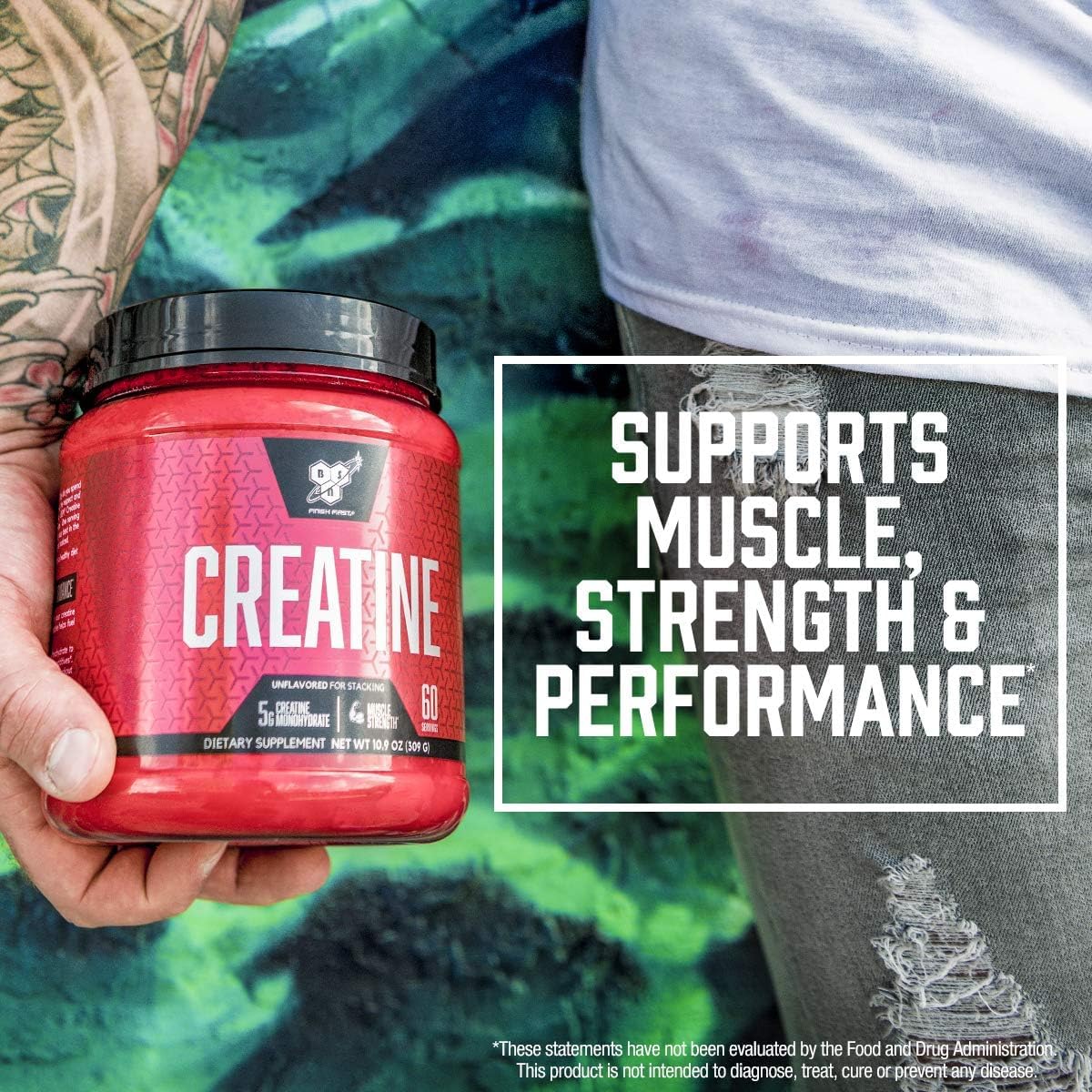 BSN Creatine DNA™ unflavoured powder side view