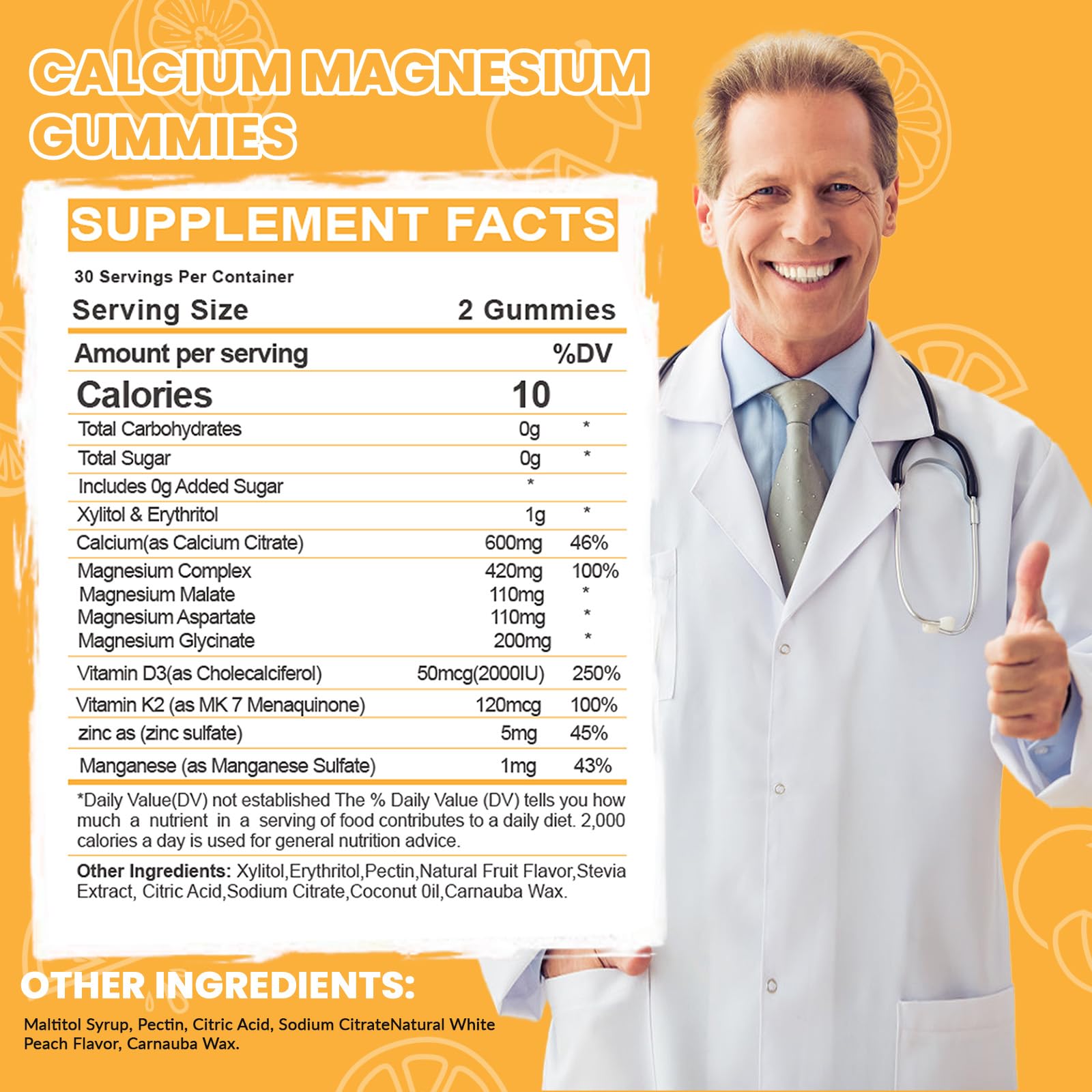 BSSTABBON Calcium Magnesium Zinc Gummies bottle with label