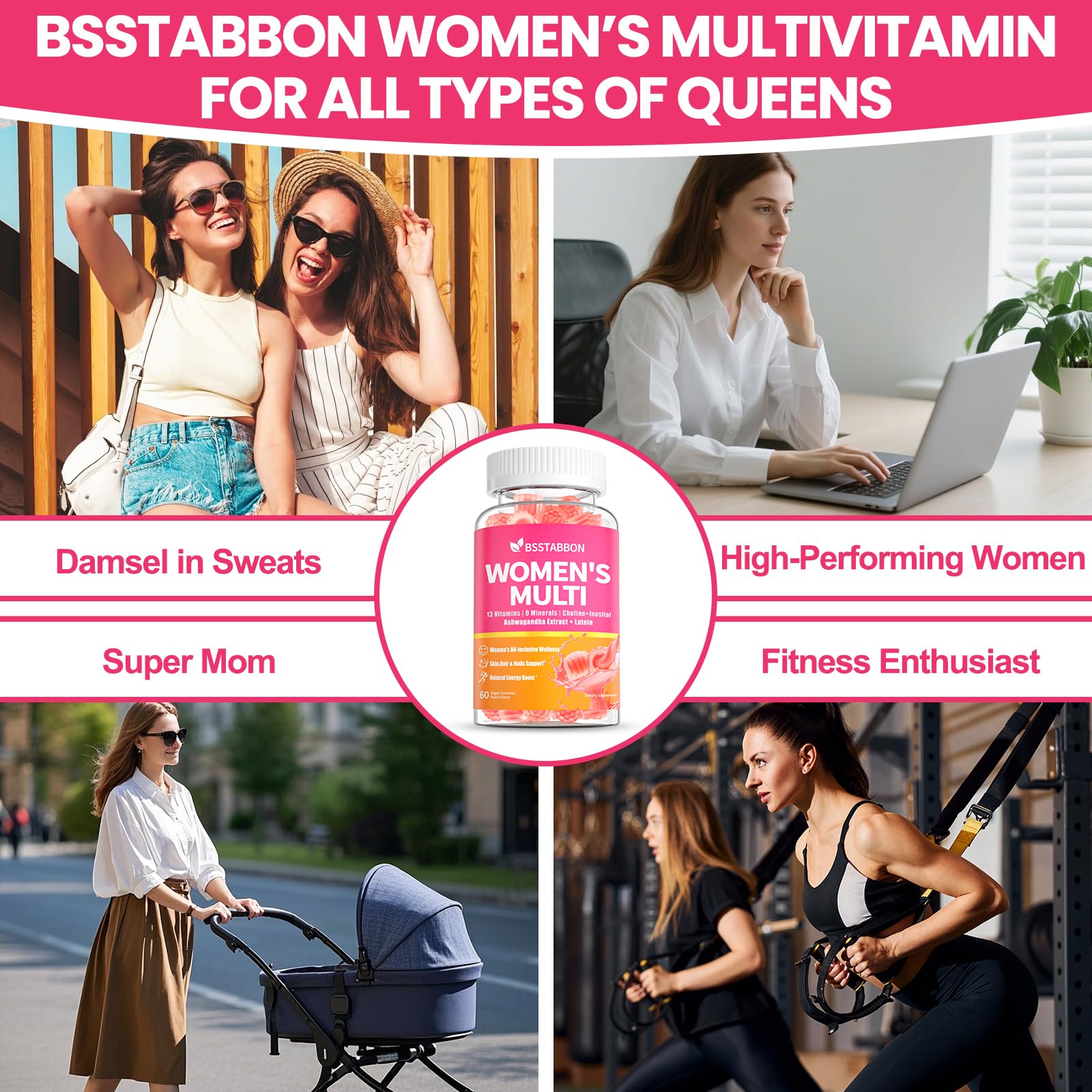 BSSTABBON Women's Multivitamin Gummy gummies in a bowl