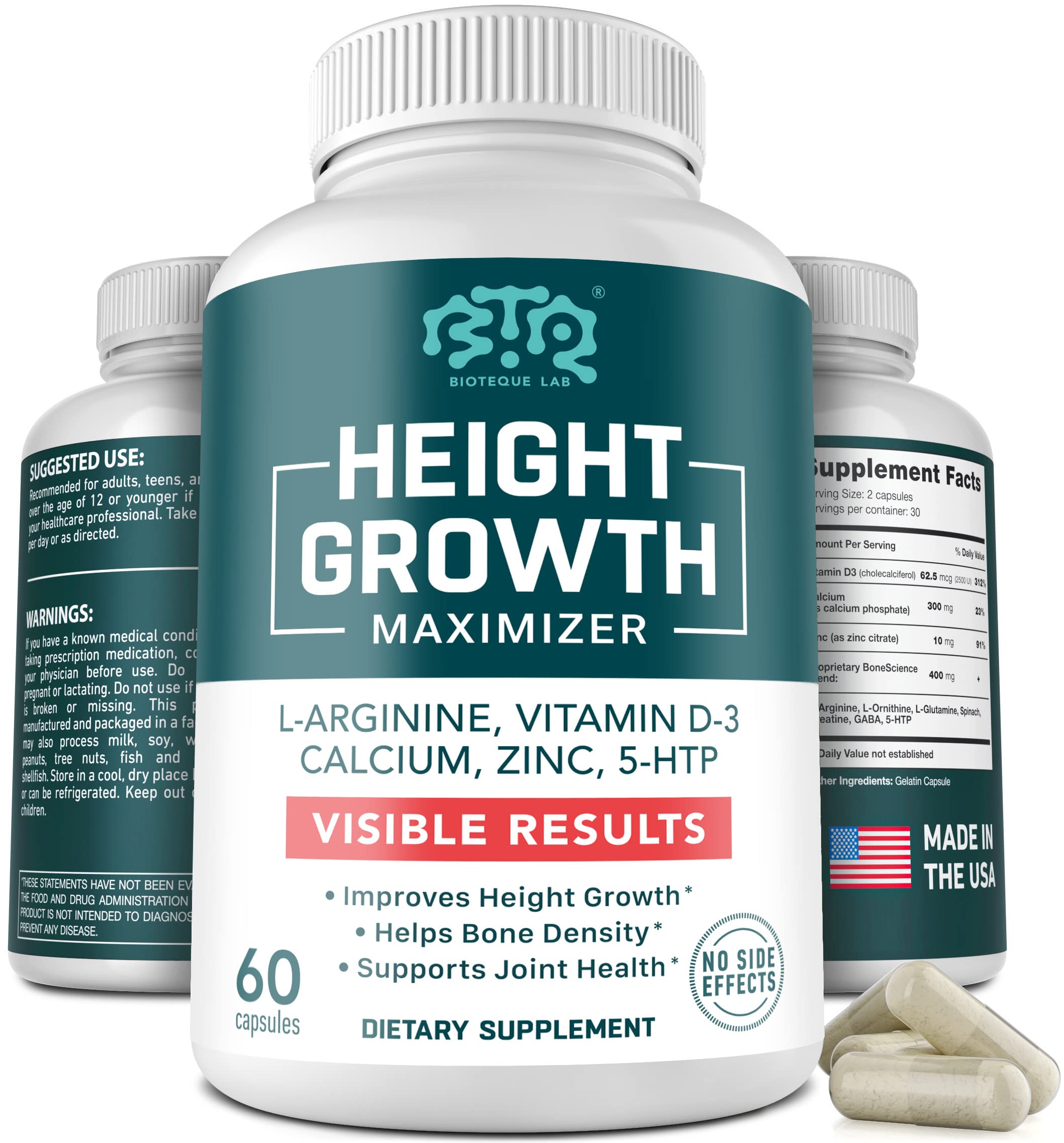 BTQ BIOTEQUE LAB Height Growth Capsules front view