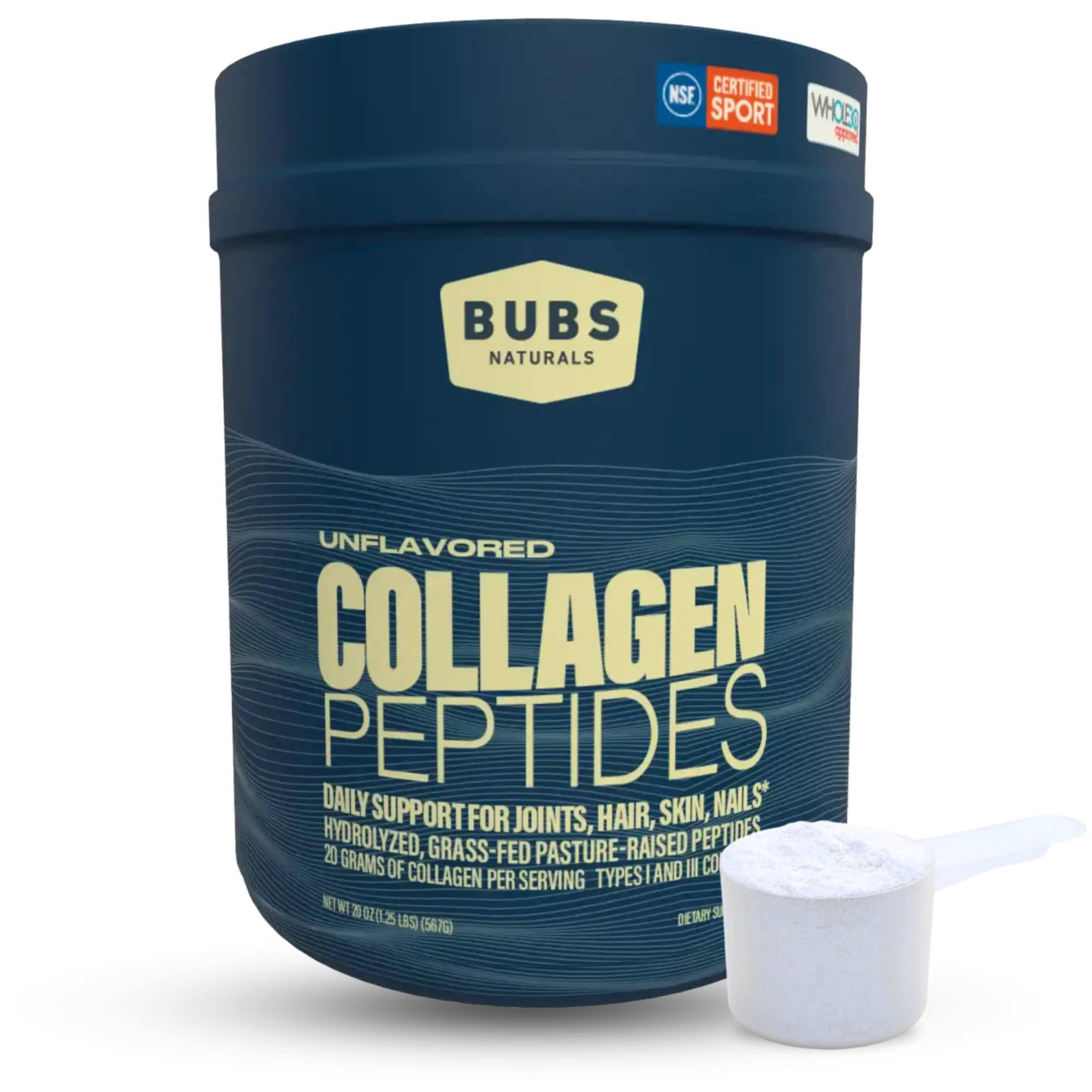 BUBS Naturals Collagen Peptides 544g front view packaging
