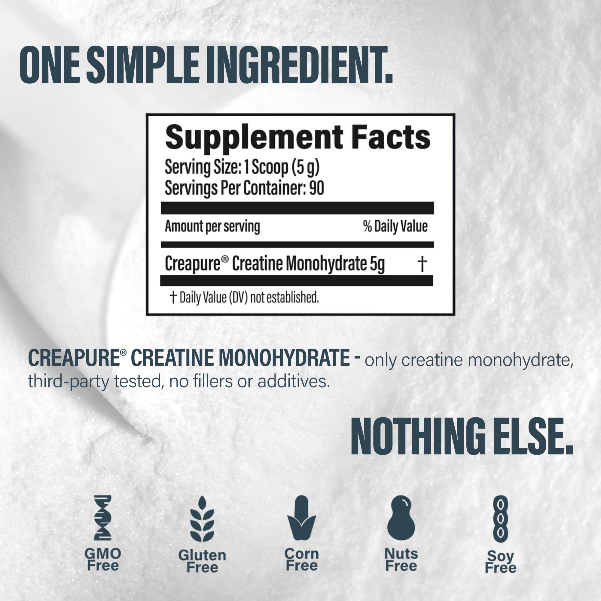 BUBS Naturals Creatine Monohydrate 450g scoop with powder