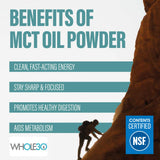 BUBS Naturals MCT Oil Powder 241g scoop next to powder