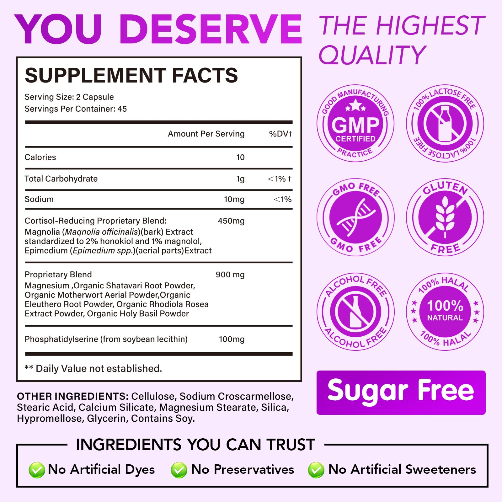 BUCAOAGU Adrenal Extracts Supplement side view of bottle