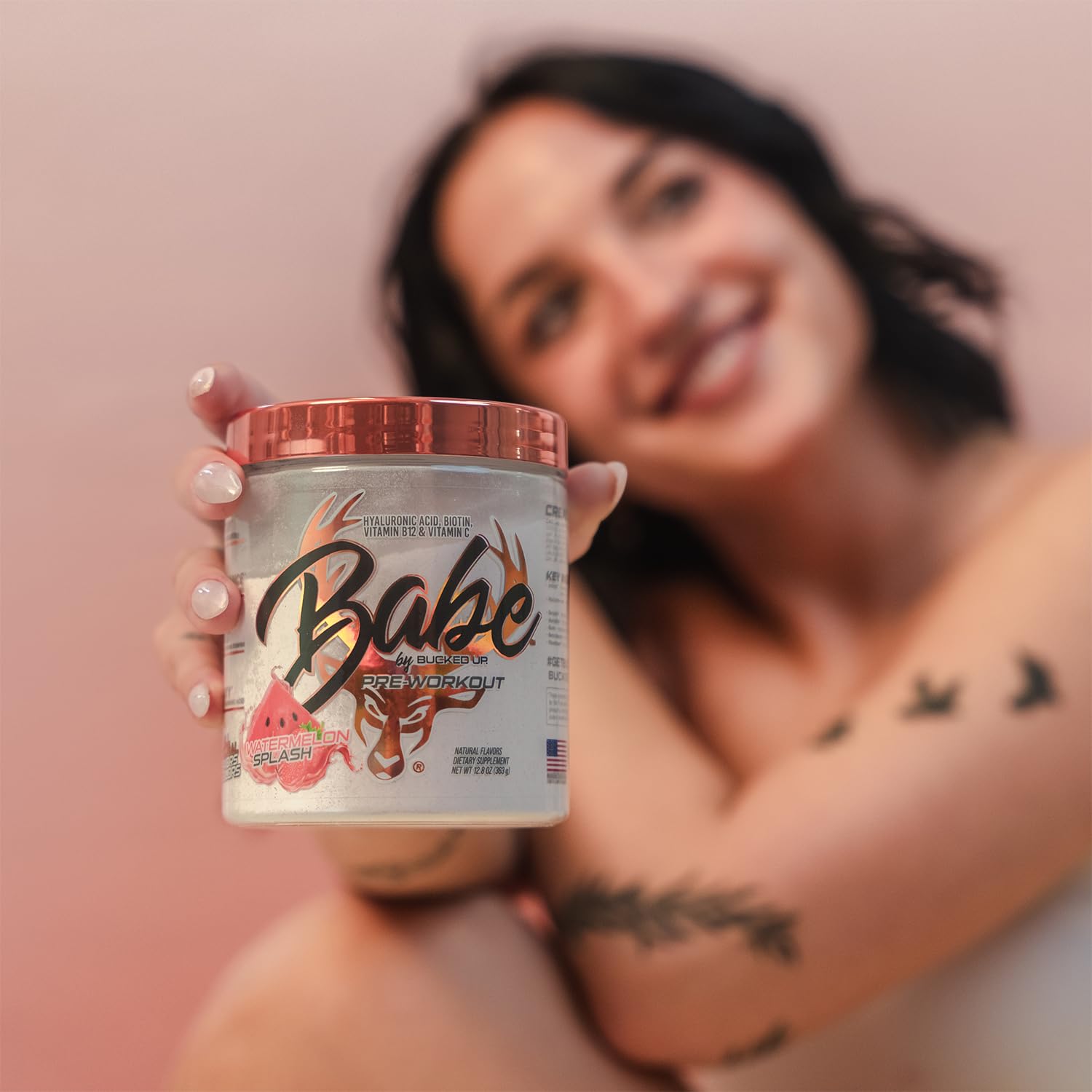 Bucked Up Babe Pre-Workout Powder 431g packaging details