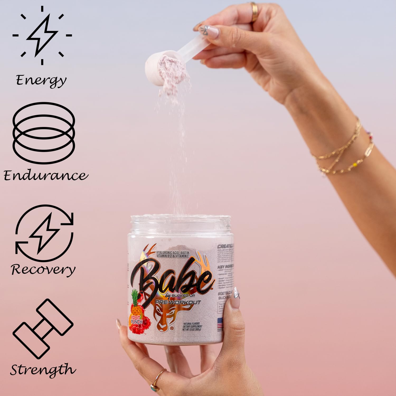 Bucked Up Babe Pre-Workout Powder 442g lifestyle scene