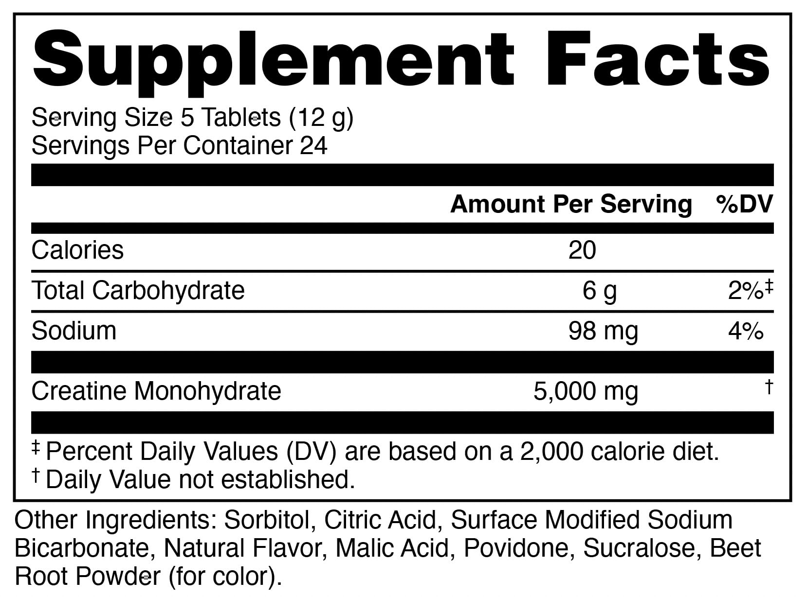 Bucked Up Creatine Candy bottle with 120 chewable tablets