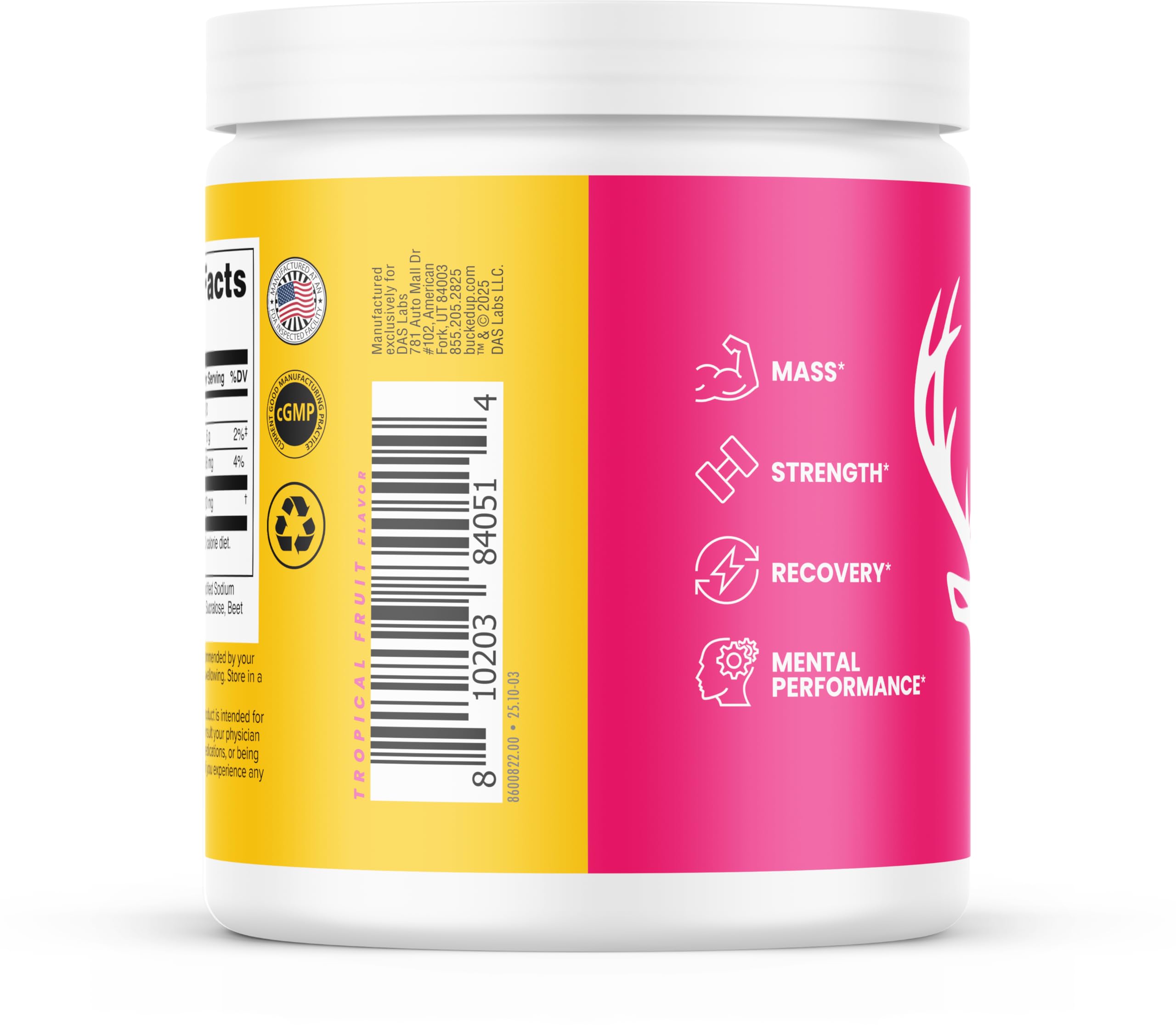 Bucked Up Creatine Candy packaging side view