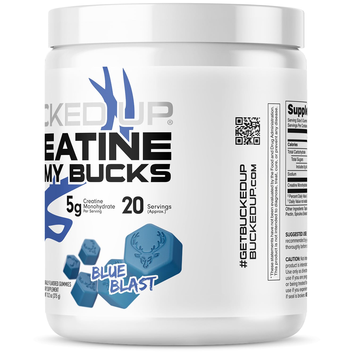 Bucked Up Creatine Gummy Bucks Blue Blast nutritional information