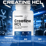 Bucked Up Creatine HCl 750mg capsules bottle with label