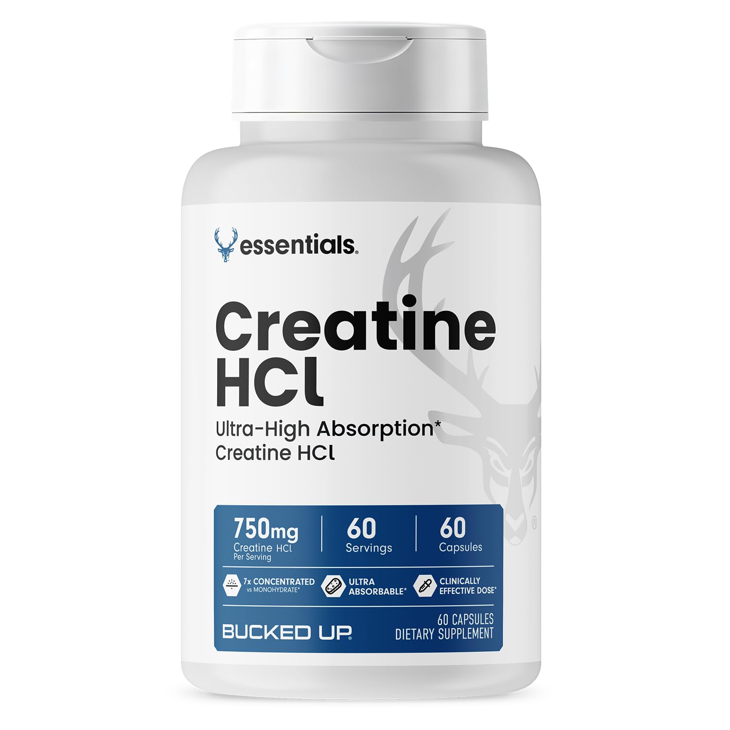 Bucked Up Creatine HCl 750mg capsules front view
