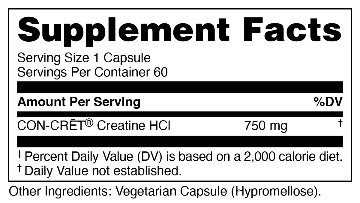 Bucked Up Creatine HCl 750mg capsules side view