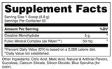 Bucked Up Creatine Monohydrate Blue Raspberry 423g back view