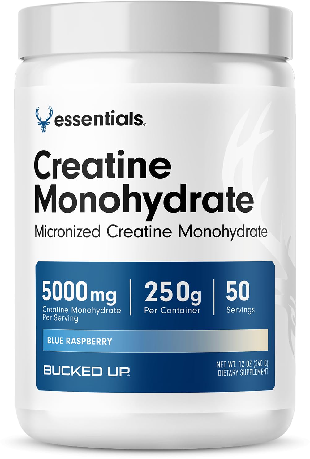 Bucked Up Creatine Monohydrate Blue Raspberry 423g front view