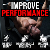 Bucked Up Creatine Monohydrate container with gym equipment in the background