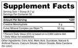 Bucked Up Creatine Monohydrate Mango Pineapple 423g back view